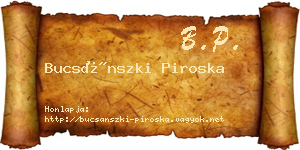 Bucsánszki Piroska névjegykártya