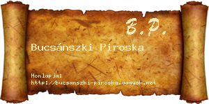 Bucsánszki Piroska névjegykártya