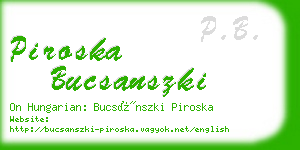 piroska bucsanszki business card